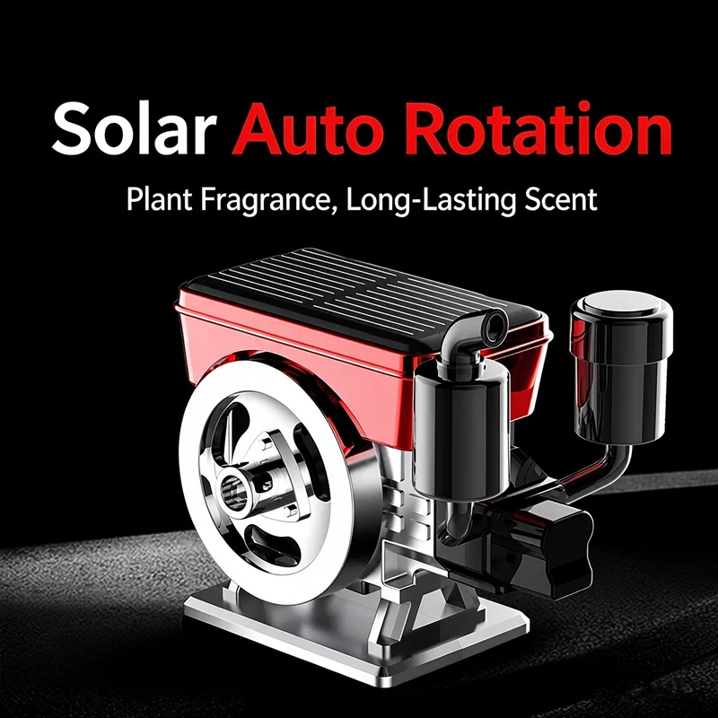 Solar Tractor Perfume Electric Mini Motor Car Aromatherapy Diffuser Rotating Dashboard Fragrance Decoration Ornament Creative