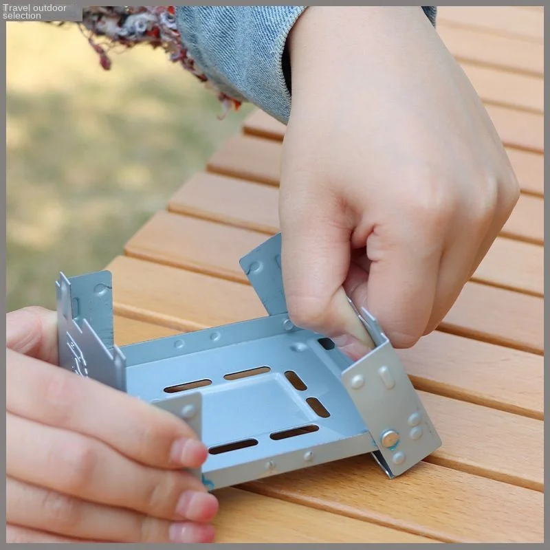 Camping Portable Solid Alcohol Stove Folding Cassette Foldable Outdoor Alcohol Stove Thickened