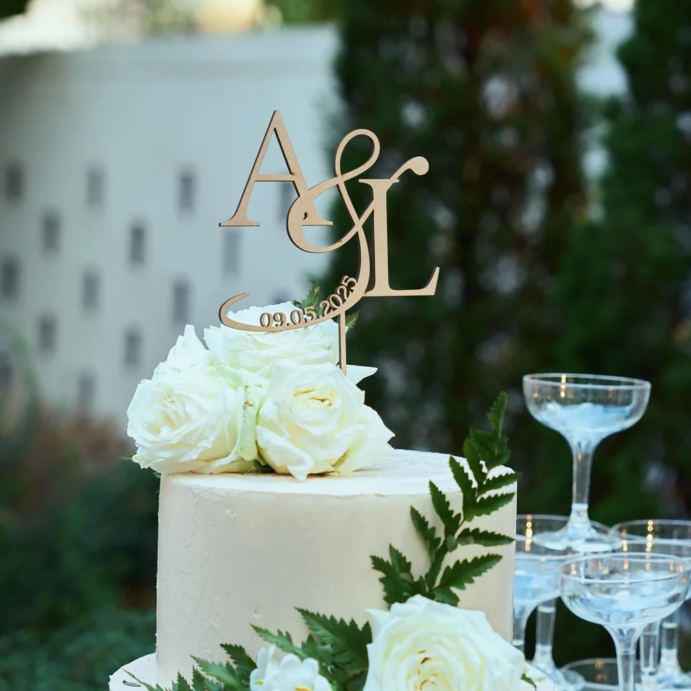 Adorno personalizado para tarta de boda con fecha y corazón, adorno personalizado para tarta con escritura para parejas, decoración de boda, regalos de aniversario