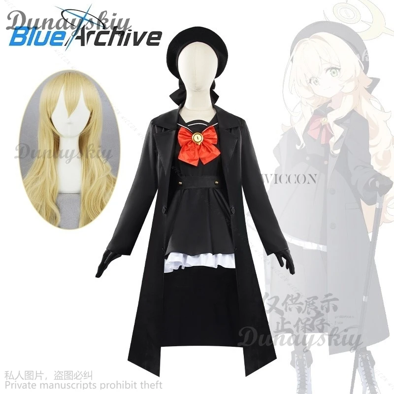 Anime Game Blue Archive Cosplay Niya Niya Professor Niyaniya Women Girl Dress Windbreaker Cos Hat Full Suit Carnival Costume Wig