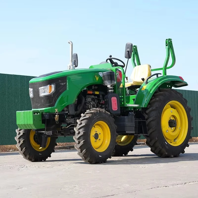 Сельскохозяйственный трактор с колесами 4x4 с навесами Трактор мощностью 50 л.с. с фронтальным погрузчиком Мини-колесный трактор для сельского хозяйства