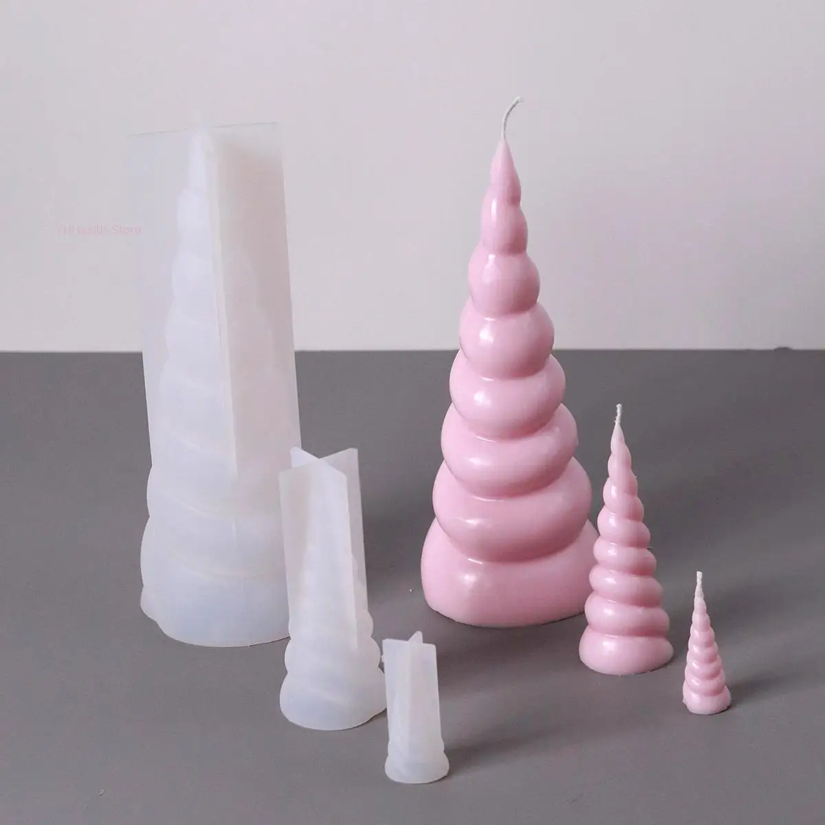 Spiral Pattern Twist Scented Candle Silicone Mold 3D Cone Wave Candle DIY Handmade Soap Gypsum Concrete Resin Mould Home Decor