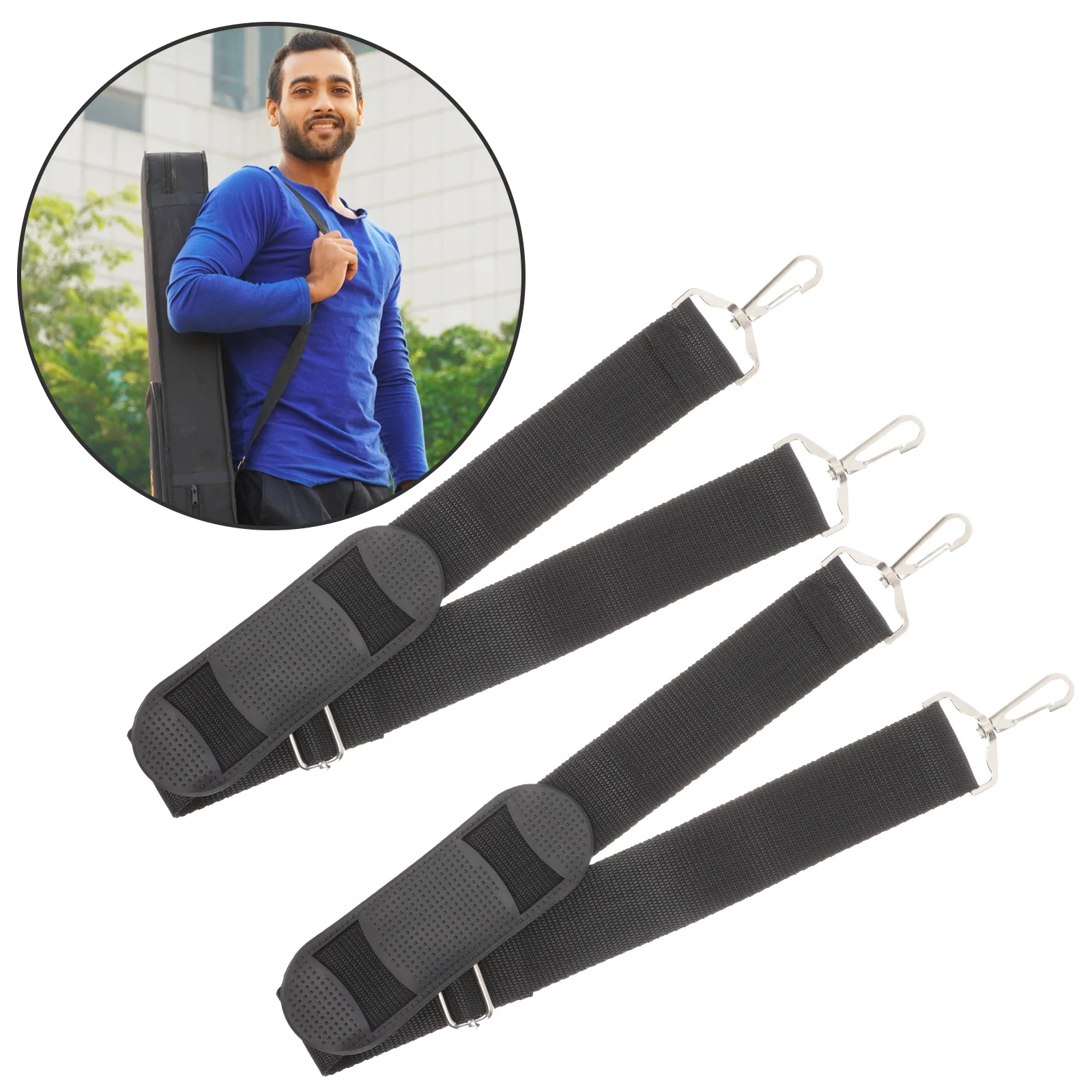 

2 Pcs Luggage Bags Violin Case Strap Rucksack Metal Backpack Straps Portable Pouch