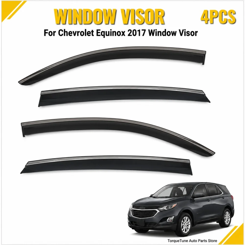 Rain Guard Sun Side Door Vent Visor Premium Direct Fit Window Visor Wind Deflector For Chevrolet Equinox 2017 Weather Shield