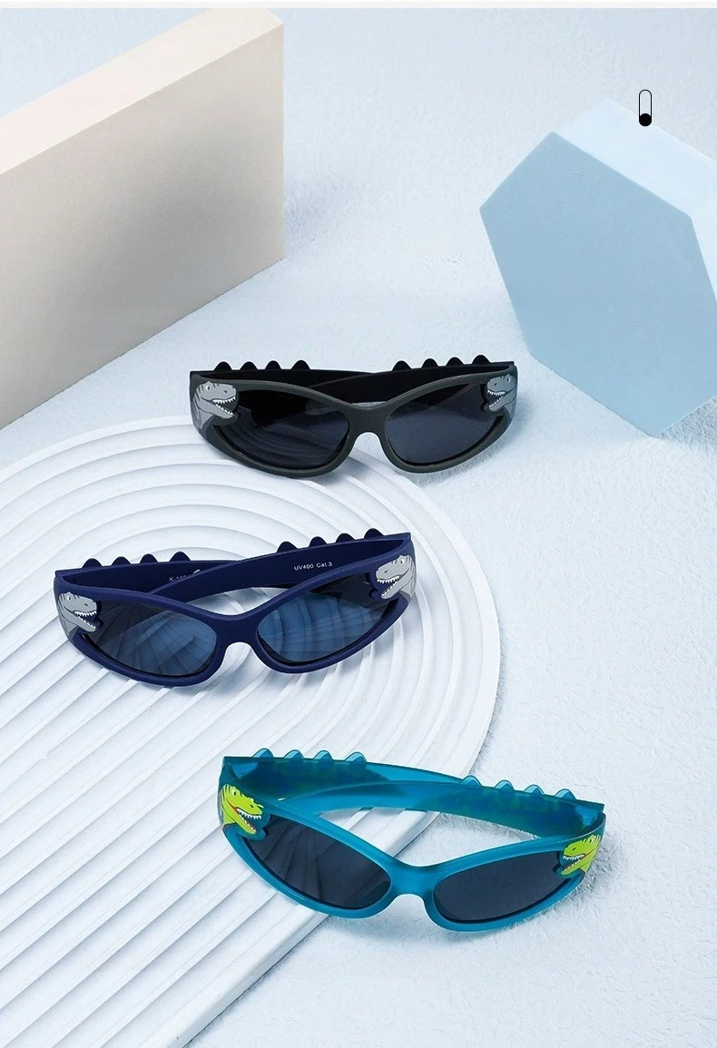 Kindermode Sonnenbrille Cartoon Dinosaurier Sonnenbrille Niedliche Party Dekoration Brille Sonnenschutzbrille UV-Schutz – Detail 1