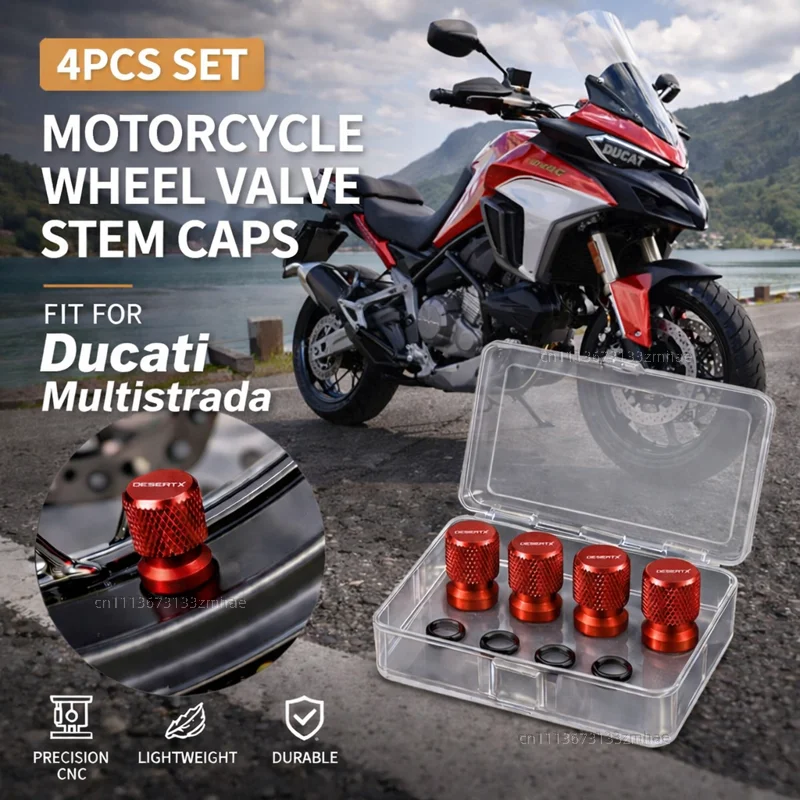 

For Ducati Desert-X DesertX 2026 2025 2024 2023 2022 Motorcycle Accessories CNC Aluminum Tire Valve Stem Cap Air Port Cover