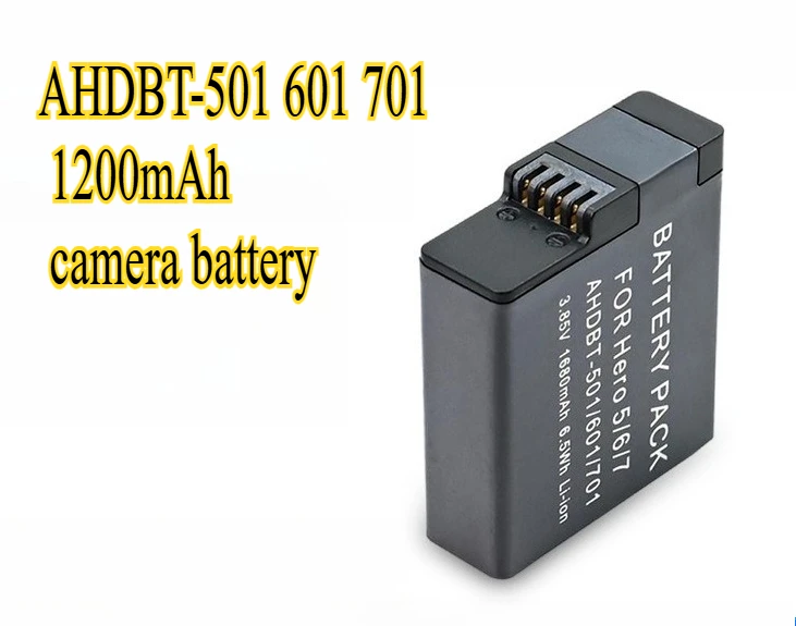 

1200mAh AHDBT-501 601 701 Suitable for GoPro Hero7 6 5 Sports Camera Battery