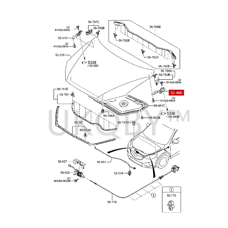 KR1152410 KR1152410A Suitable for Ma zd a Atenza Axela Engine hood engine hood hinge hinge