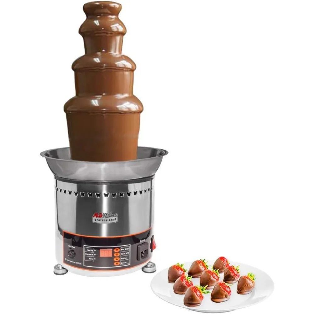 Chocolate Fountain | Stainless Steel Chocolate Fondue Fountain with | Digital Control | 110V (4 Tiers)