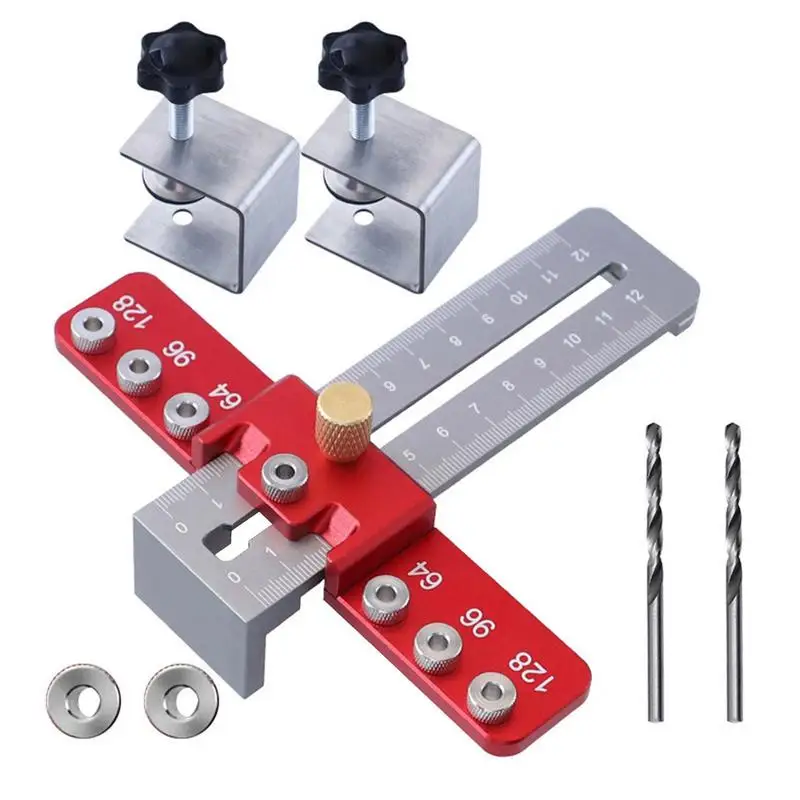 

Cabinet Hardware Jig Tool Aluminium Alloy Mounting Template Drill Guide Adjustable Punch Locator Cabinet Hardware Template For
