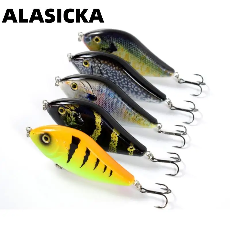 ALASICKA 70/100MM 14.5/45G dla szczupaka Musky Fishing powolny tonący Jerkbait Fishing Lure Slider Swim Action Hard Body Jerk Bait