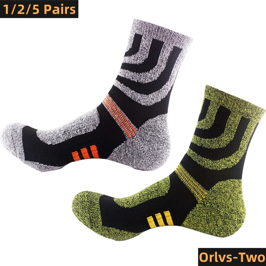 1/2/5 Pairs Winter Men Socks Thicken Thermal Wool Pile Cashmere Snow Socks Climbing Hiking Sport Seamless Boots Sleeping Socks