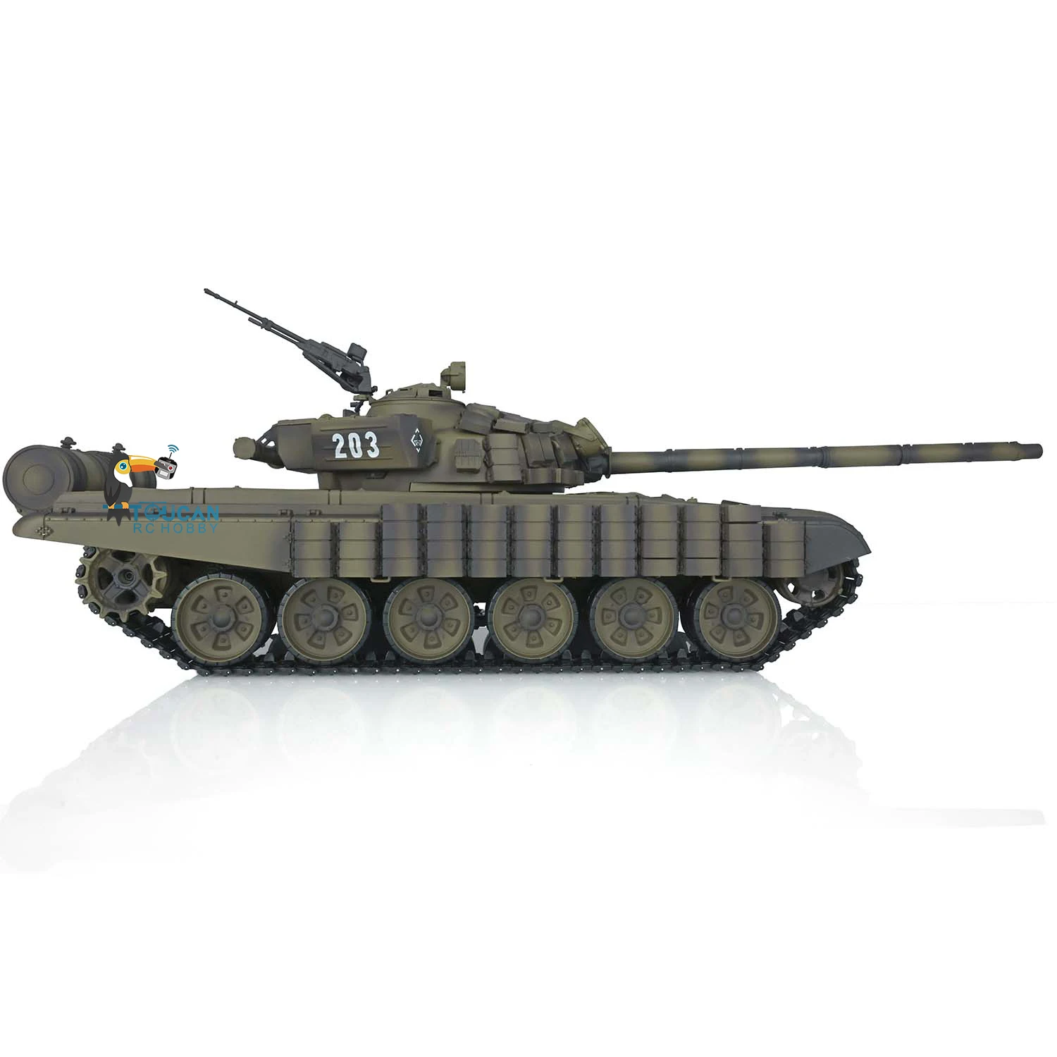 2.4G 1/16 Henglong T72 RC Battle Tank 7.0 Mainboard Plastic Tracks 3939 Ready to Run Tank Model BB Shooting Sound Lights TH20562