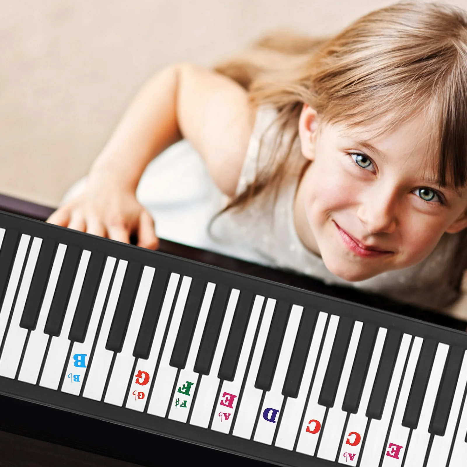 

1 Sheet Paper Keyboard Stickers Exquisite Design Easy Paste Key Labels For Beginners Piano Learning Supplies Piano Stickers