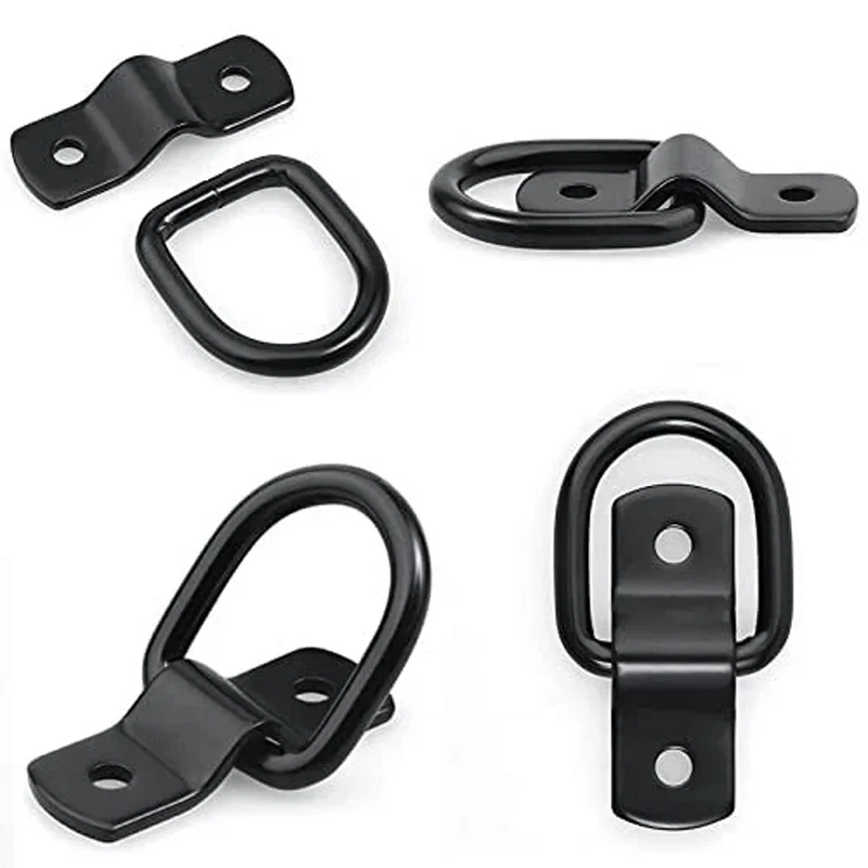 

Крюк-кольцо D-образной формы из нержавеющей стали, черный, для крепления груза на прицепах и закрытых грузовиках, универсальный аксессуар для транспортных средств