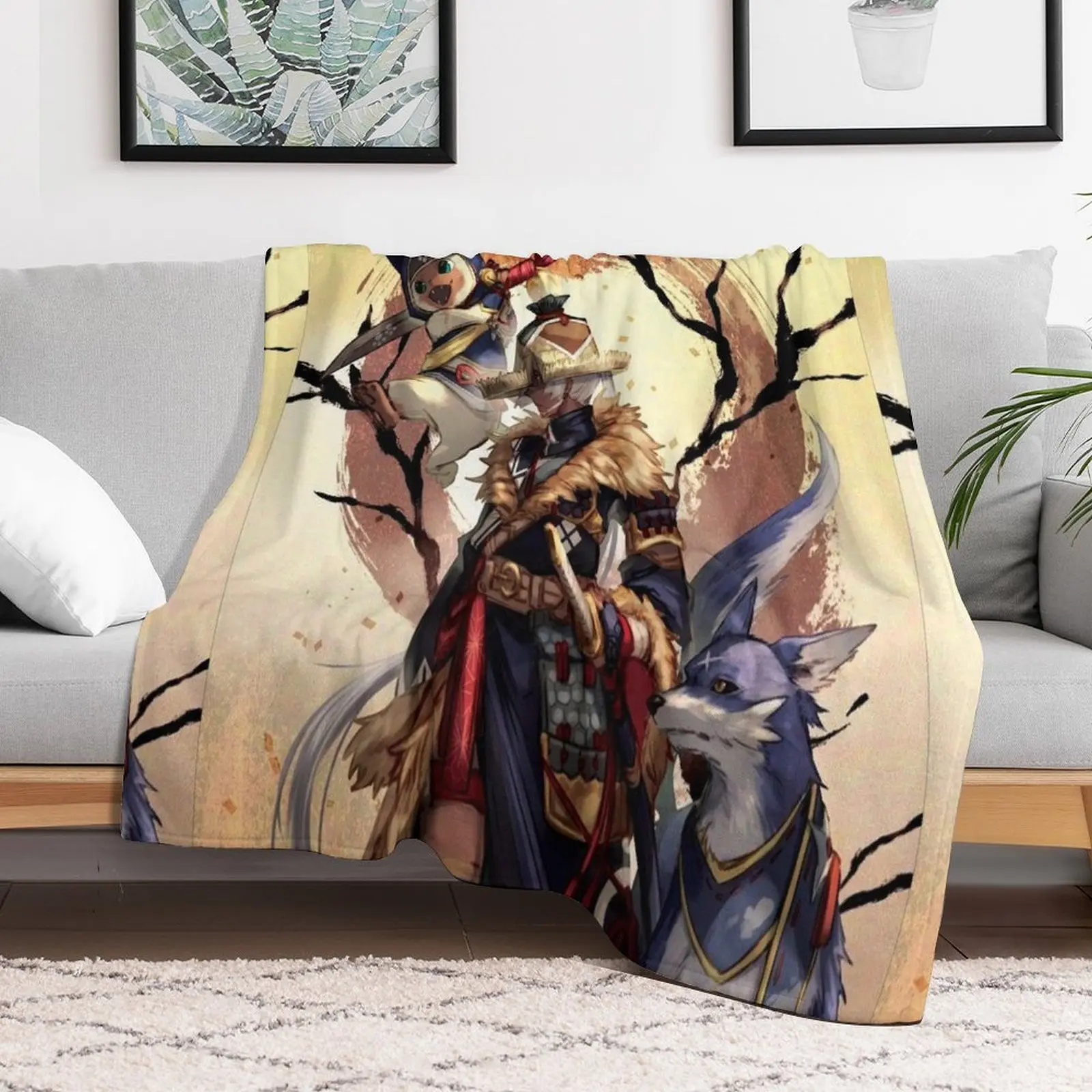 

Monster Hunter Rise Throw Blanket Thins Sofa Polar Sofa Quilt Blankets