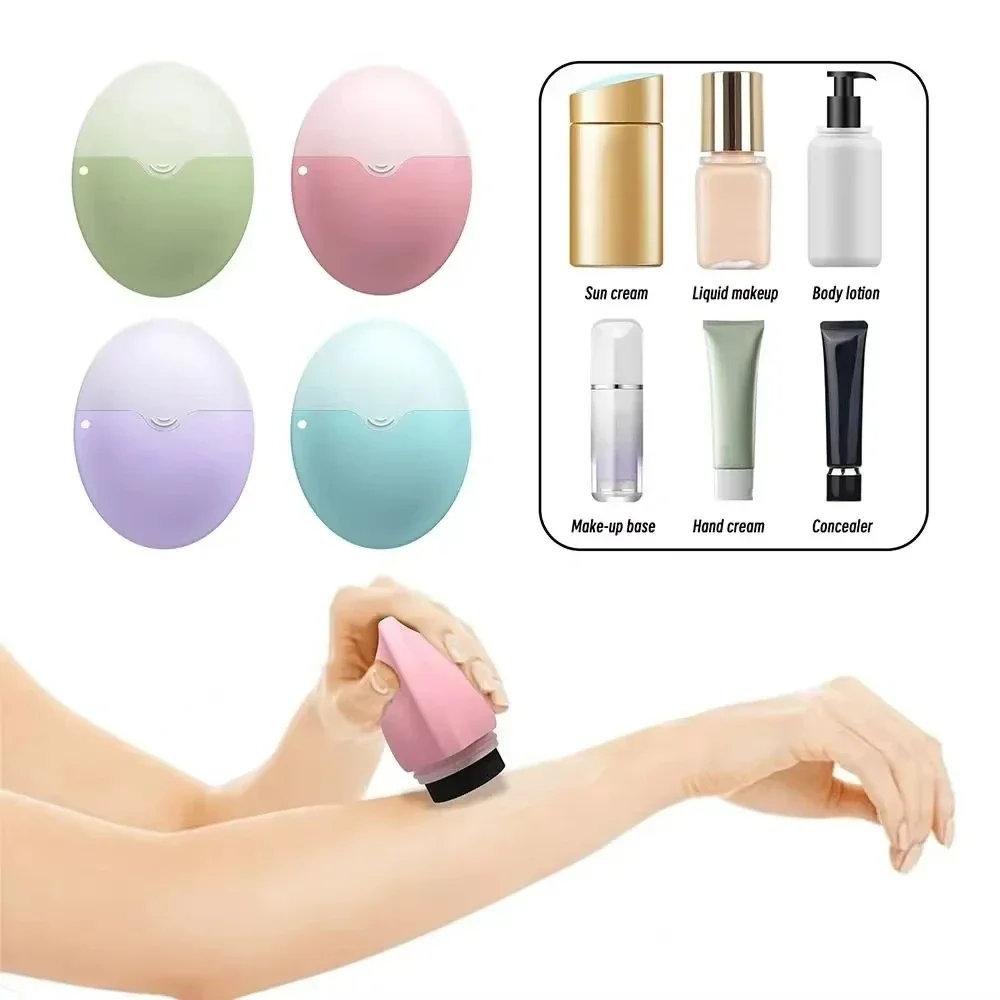 

Silicone Suncream Roller Applicator Refillable Oval Isolation Lotion Cream Bottles Stitching Color Cosmetics Outdoor Tool