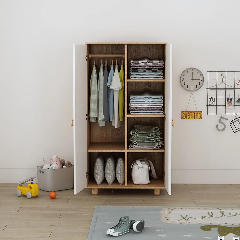 منزل صغير: خزانة ملابس منزلية للأطفال بلون خشبي أصلي، غرفة نوم، خزانة زاوية، خزانة #2