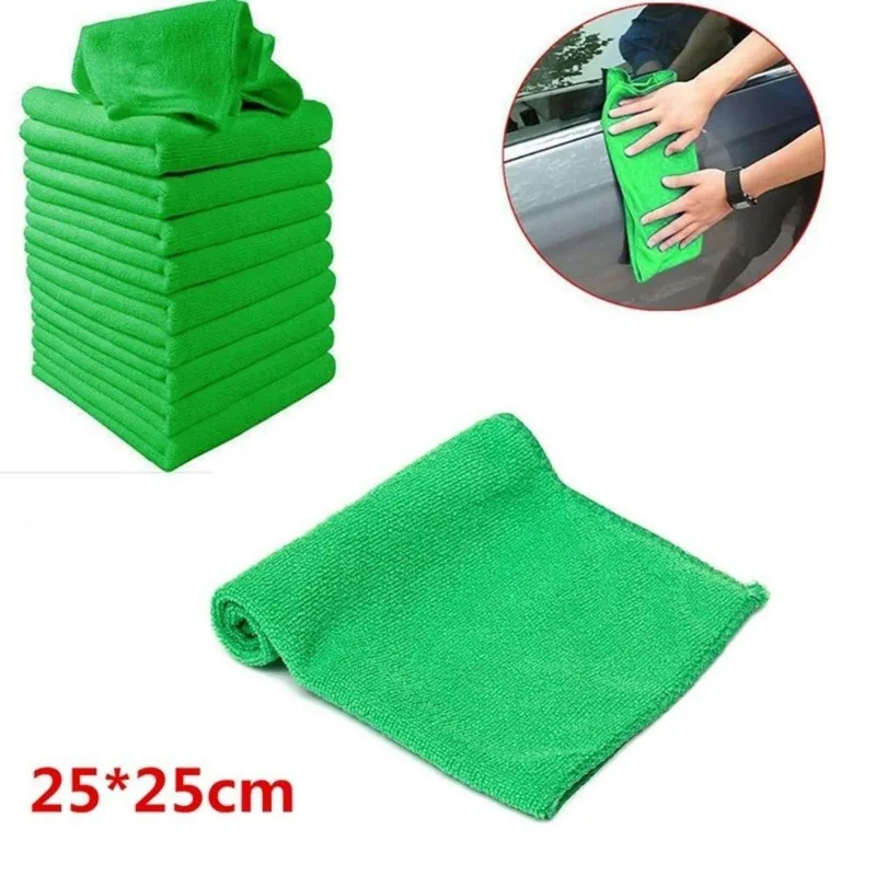 5Pcs Hot New Soft Auto Detailing Green Microfiber Car Wash Towel Cleaning Duster