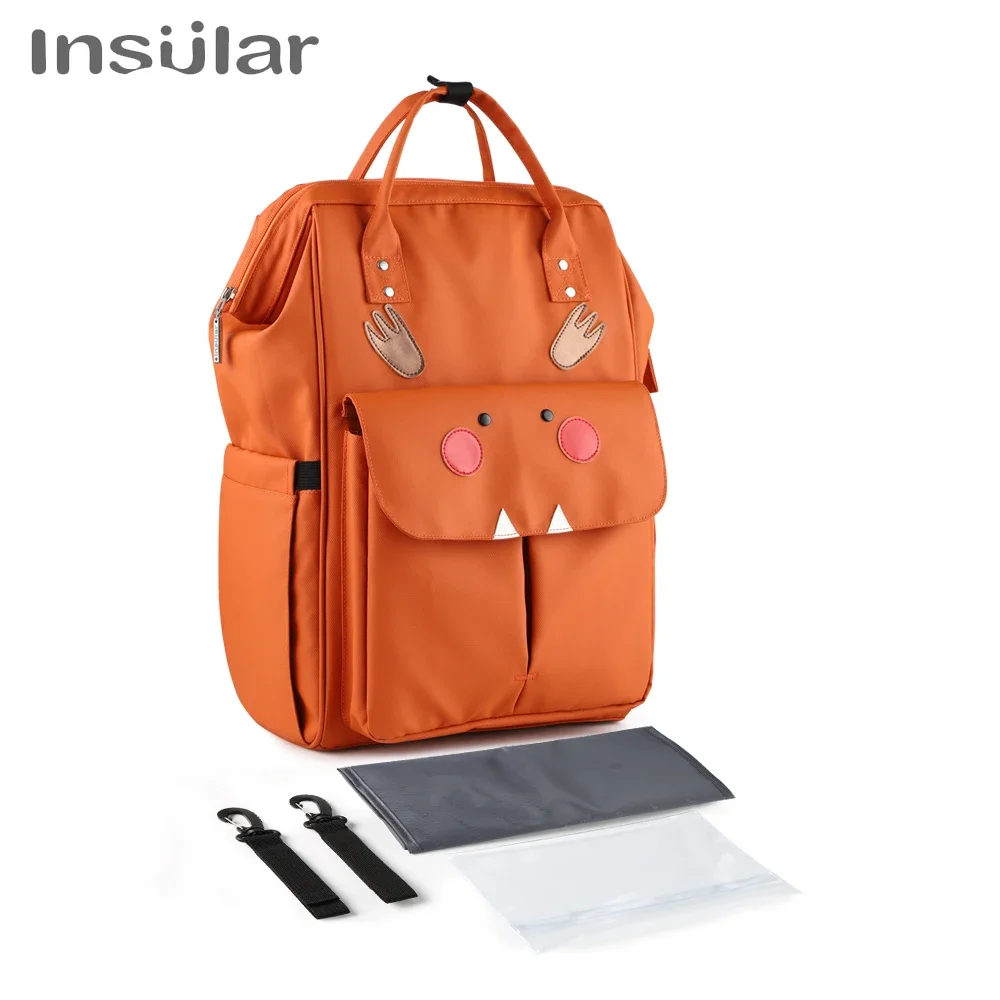 New Cartoon Design Diaper Bag Backpack USB Heating Waterproof Mommy Maternity Nursing Bag Large Capacity Travel Stroller Bag