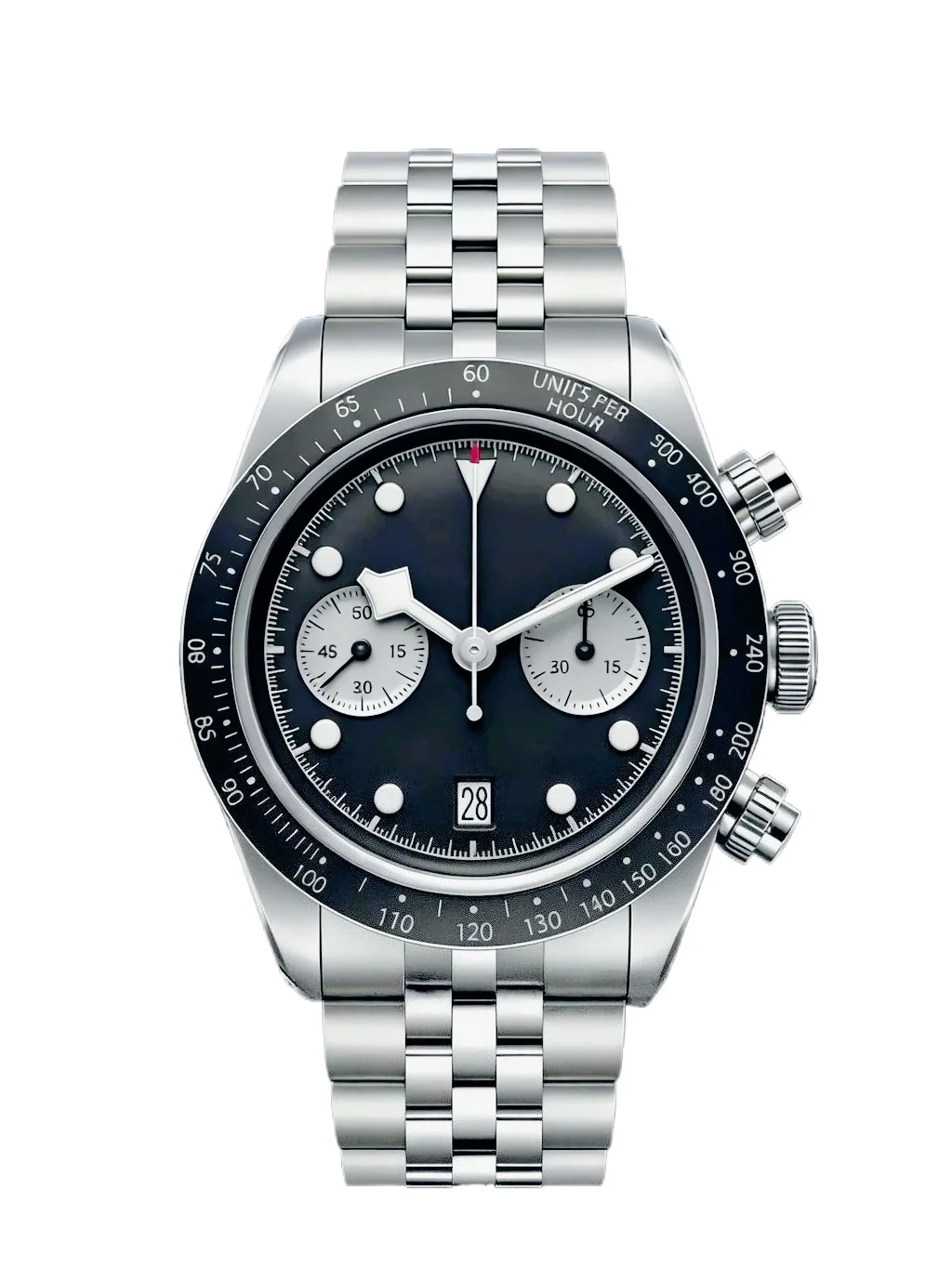 Stainless Steel case, for Luxury Men's Automatic Mechanical Movement Watch, Blue Black White Ceramic Sapphire Glass