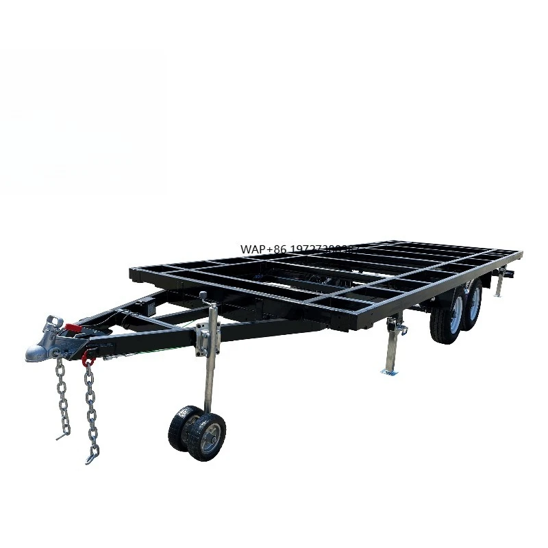 Heavy Dual Axle Container Transport Trailer With Complete Container Positioning Accessories