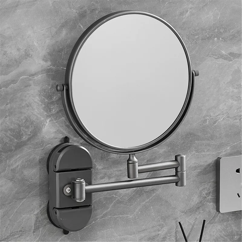 Suction Cup Retractable Vanity Mirror Hotel Non-perforated Folding Wall Mounted Vanity Mirror Bathroom Adjustable Beauty Mirror