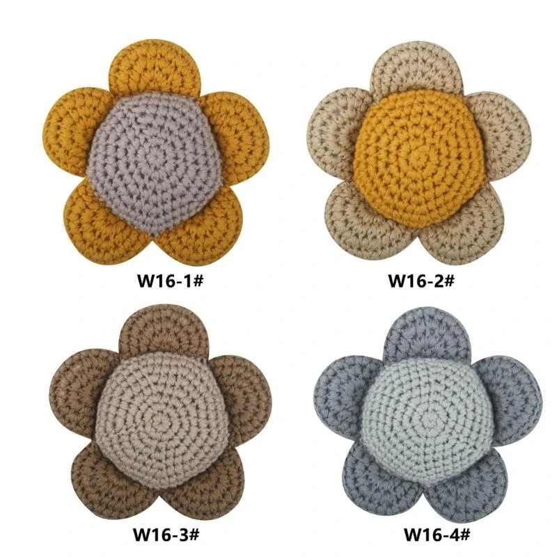 Brinquedo bonito flor crochê recheado tricô flor boneca apaziguar brinquedo para bebês 15UB