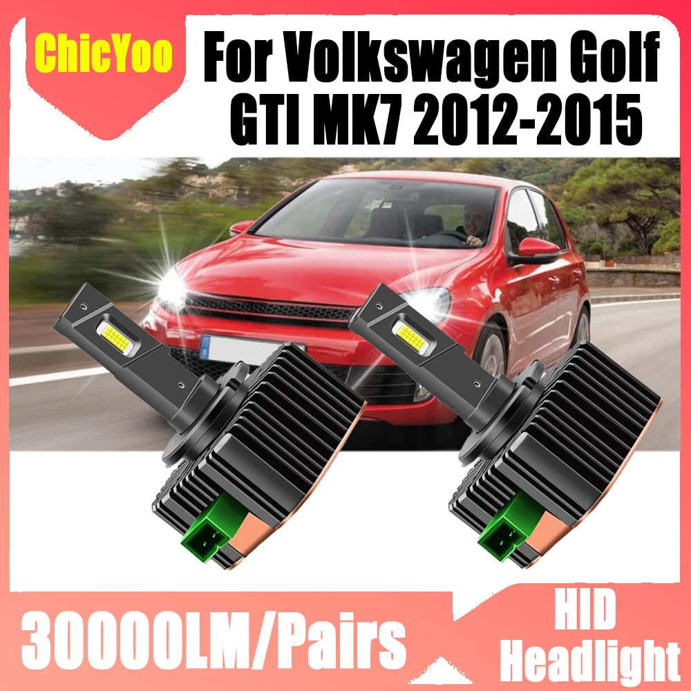

2 шт., 30000 лм, суперяркие ксеноновые лампы HID, 6000K, Canbus, без ошибок, автомобильные светодиодные лампы для фар, для Volkswagen Golf GTI MK7 2012-2015 гг.