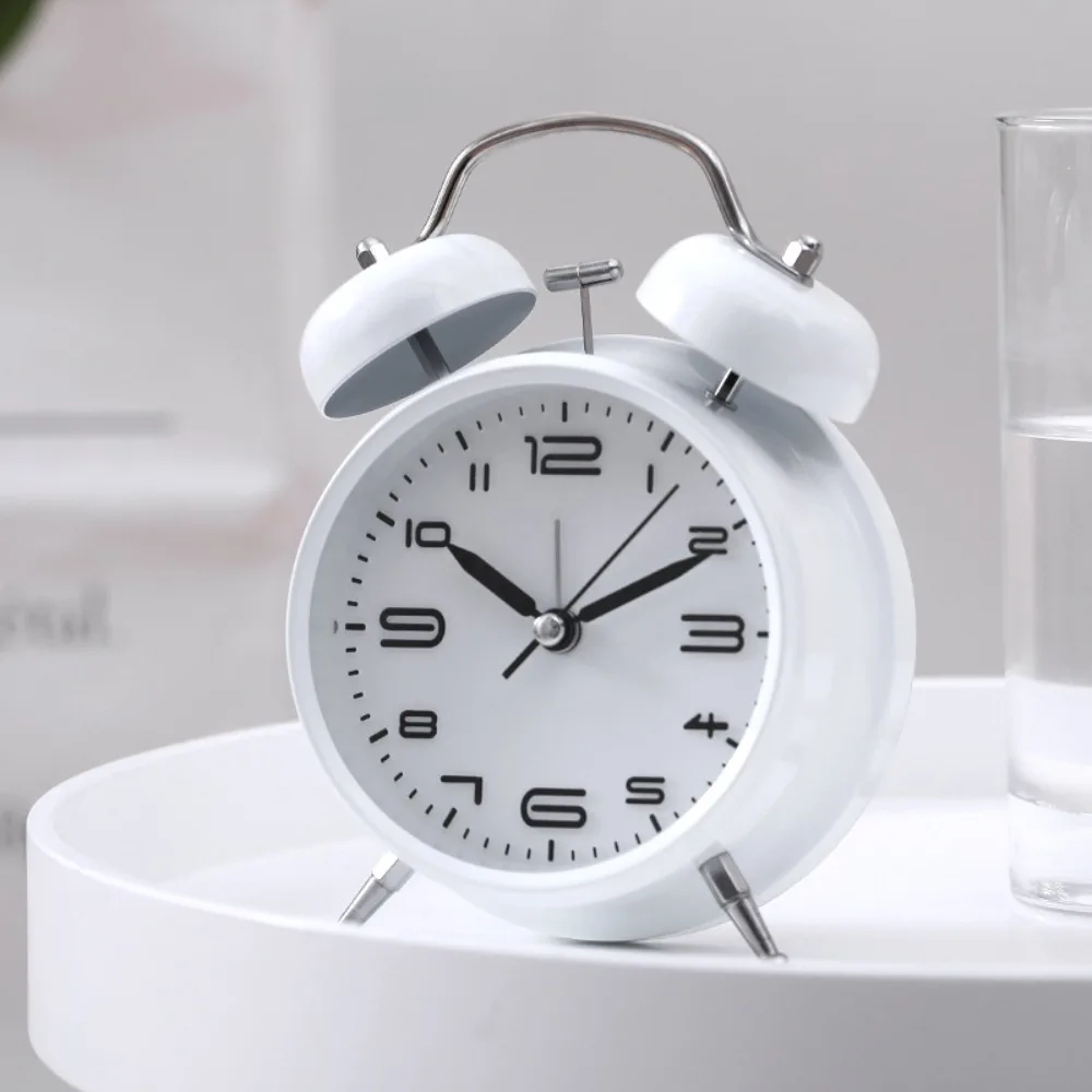 

4 Inch Twin Bell Loud Alarm Clock Luminous Non-Ticking Student Alarm Clock Strong Wake-up Mute Table Clock Living Room