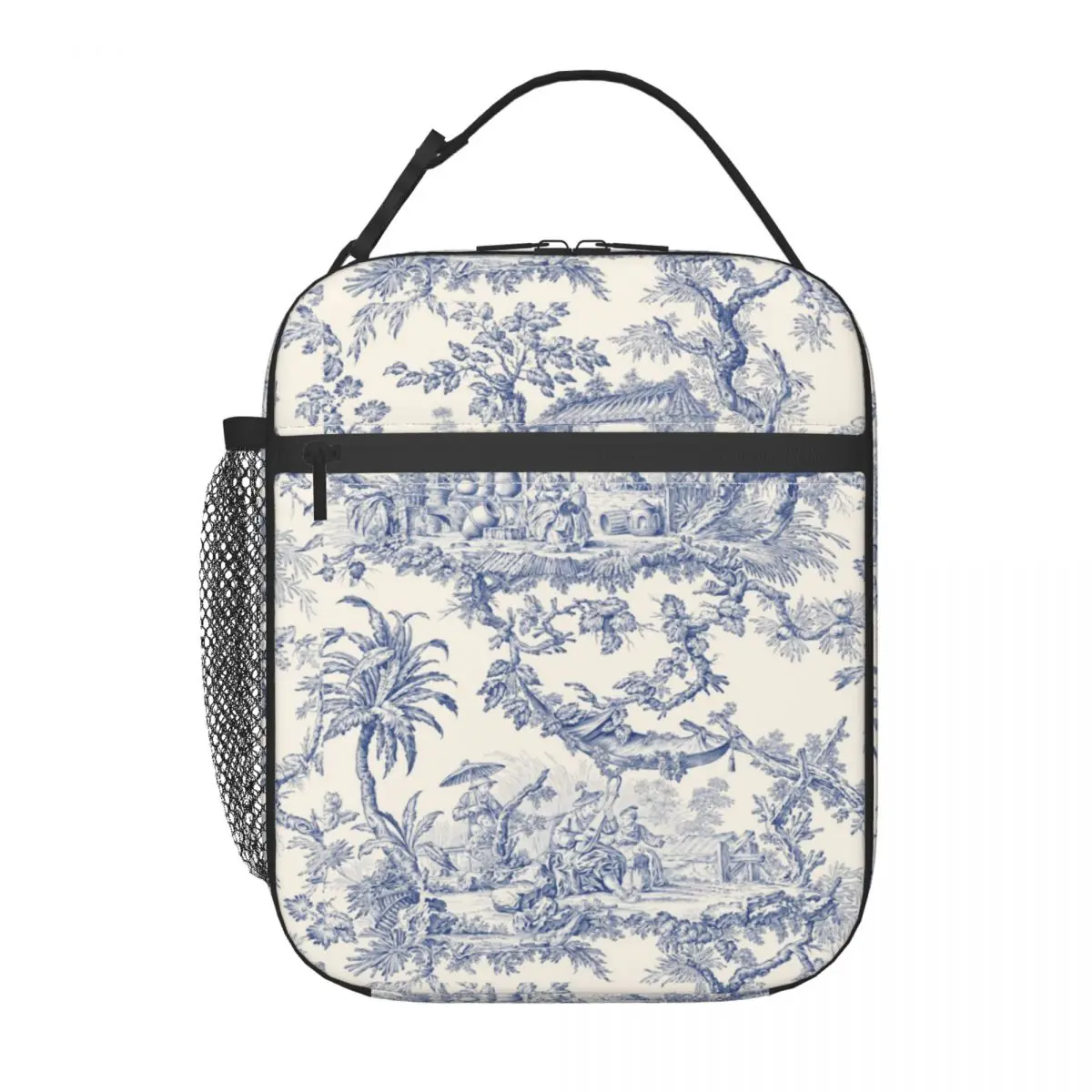 Custom Toile De Jouy Patterns Lunch Bag Men Women Thermal Cooler Insulated Lunch Box for Kids School