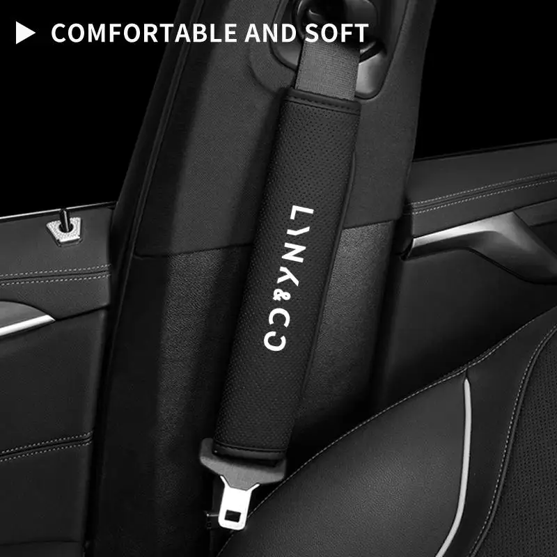 

Car Leather Perforated Seat Belt Cover Protective Case For LYNK&CO 06 03 05 08 09 01 02 Hatchback BX11 EX11 ZERO LYNK