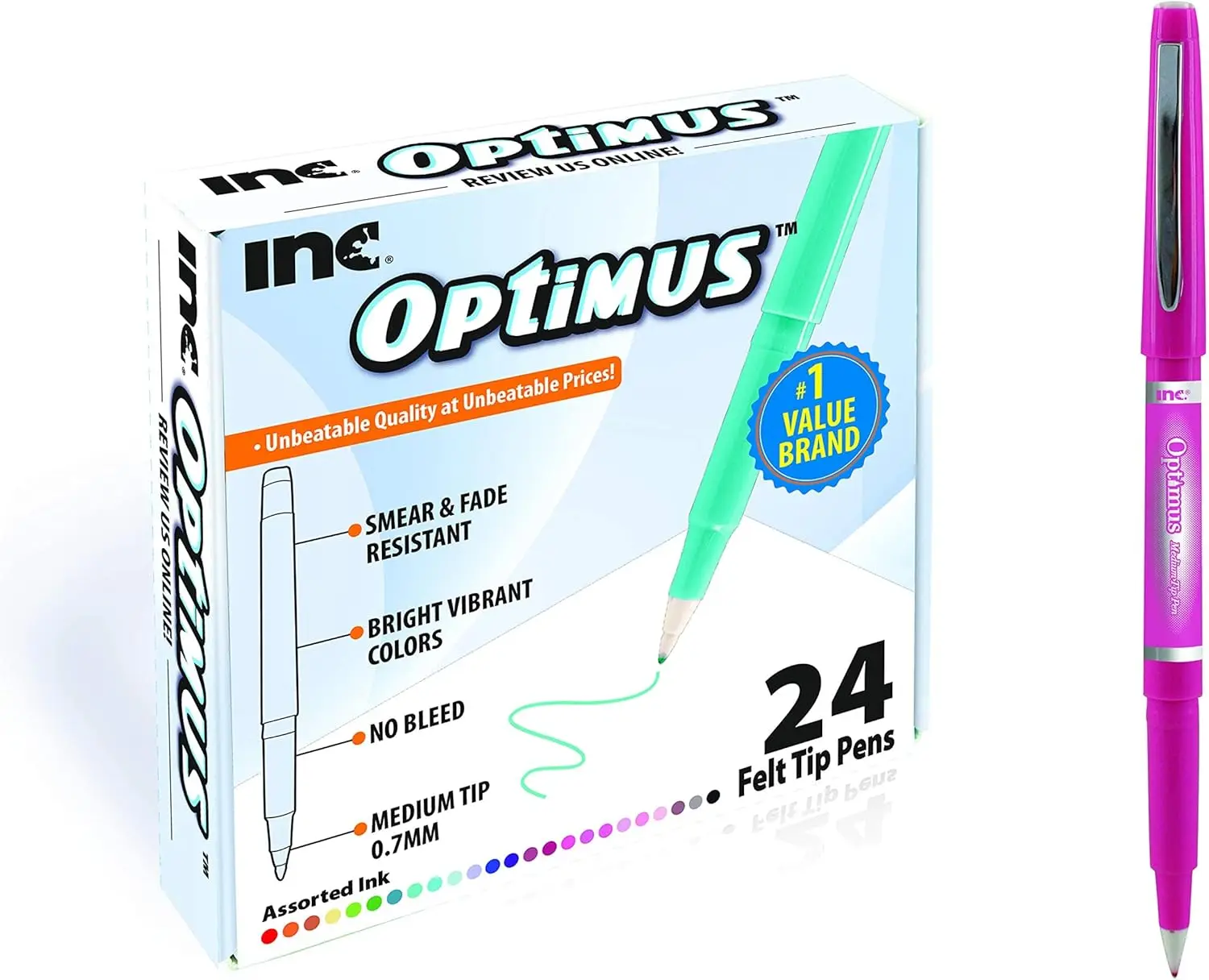 

24-Color 0.7mm Felt Tip Pens - No Bleed, For Writing, Drawing, Journaling