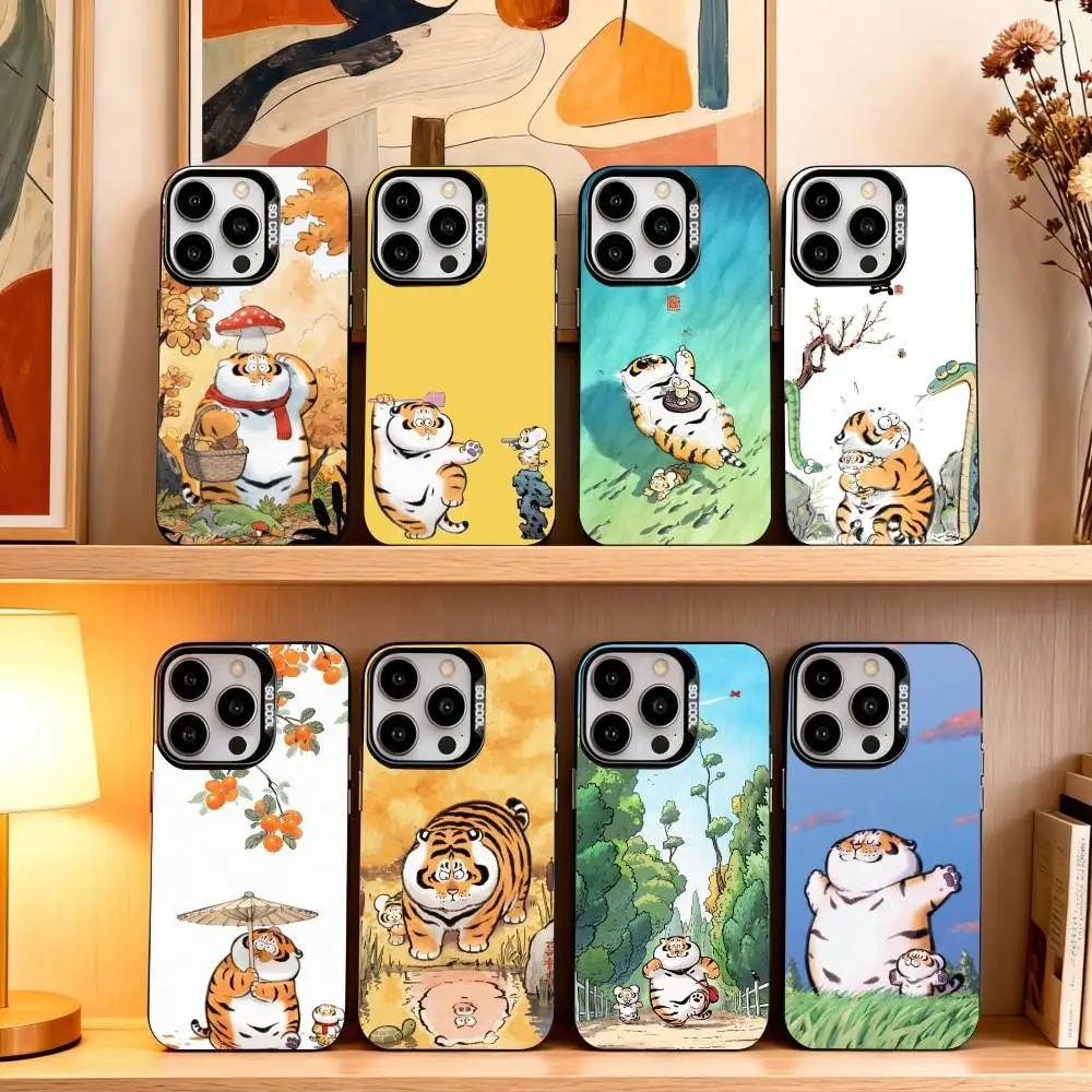 

F-Fat Tiger Phone Case For iPhone17,16,15,14,13,12,11 Plus,Pro Max Black Candy silver phone case