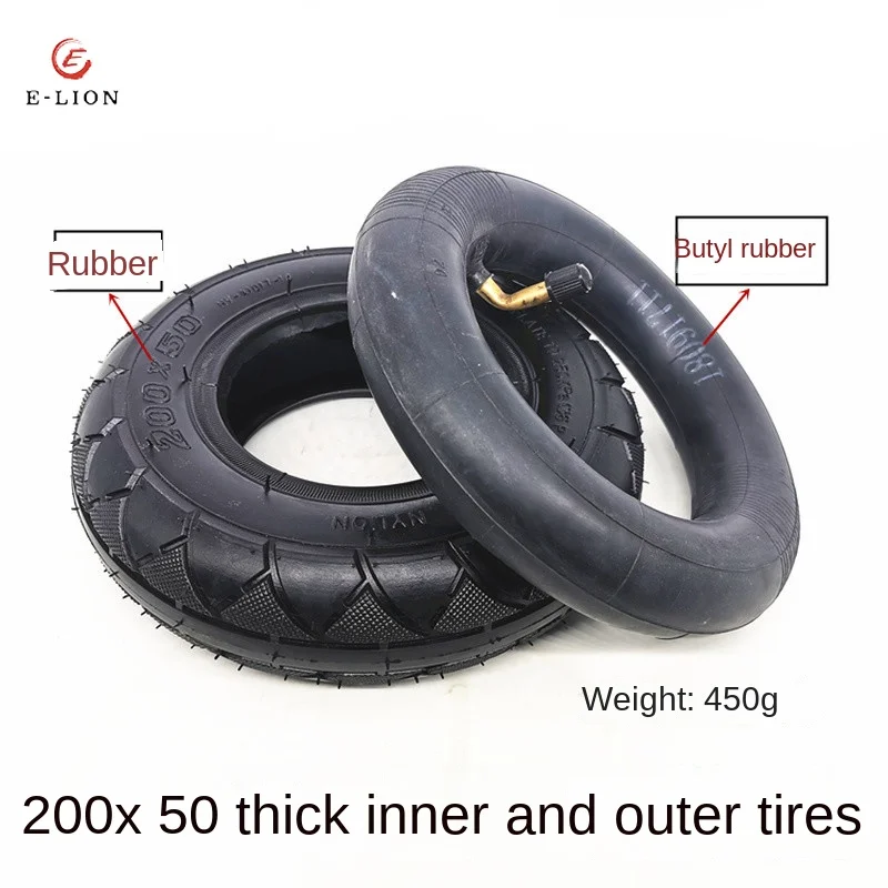 

200x50 Front Wheel for Electric Scooter 200*50 Tyre Inflation Vehicle Aluminium Alloy Pneumatic Tire