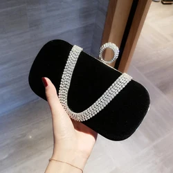 Bolsas luxuosas para mulheres, bolsa de embreagem de diamante para festa, senhora de diamantes, preta, bolsa de ombro vermelha, bolsa para bolsa