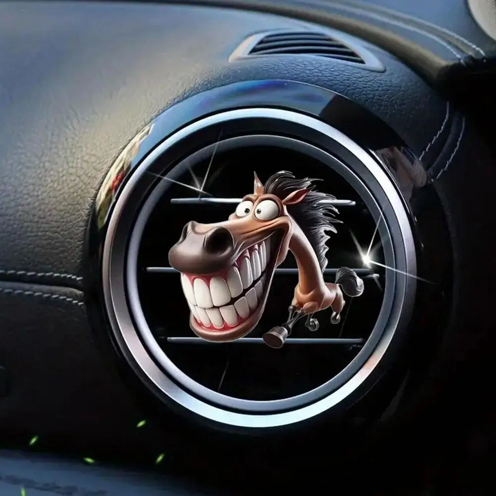 

2D Cute Big Mouth Horse Air Outlet Aromatherapy Clip Accessories Decoration Outlet Car Clips Clip Car Interior Vent Aromath N7Q9