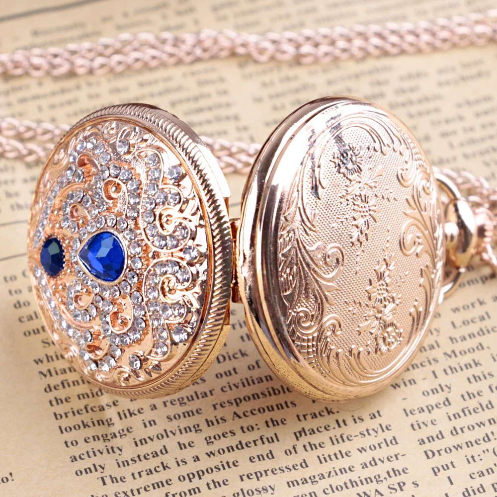 High Quality Fashion Luxury Vintage Pocket Watch Ladies Pendant Clock Chain Retro Women Quartz Pocket Watch Relojes de bolsillo