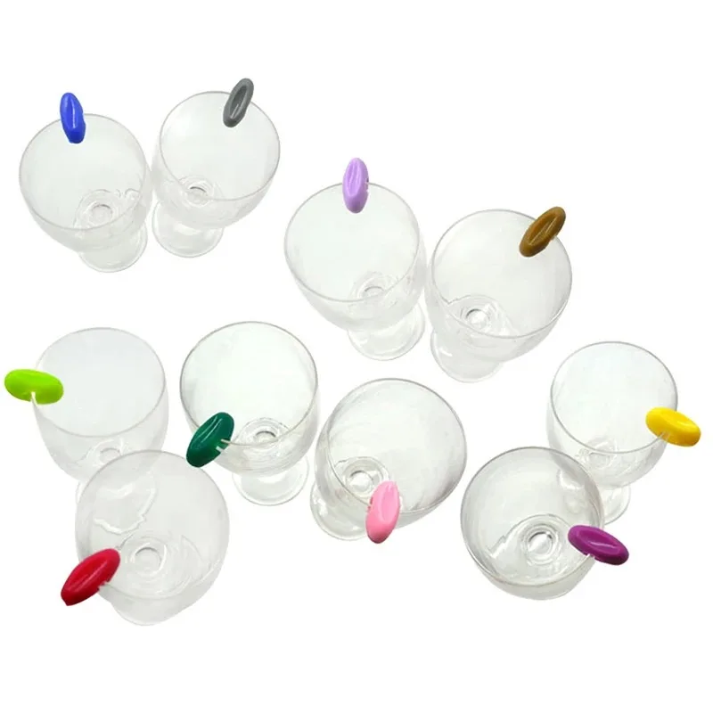 8/12/24/36 Pieces Color Random Silicone Wine Glass Marker Juice Glasses Cup Labels Tags for Outdoor Wedding Engagement