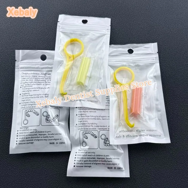 50Sets Dental Brace Extractor Orthodontic Aligner Chewies 6 Fruit Scents Oral Teeth Aligner Removal Hook Tool Set