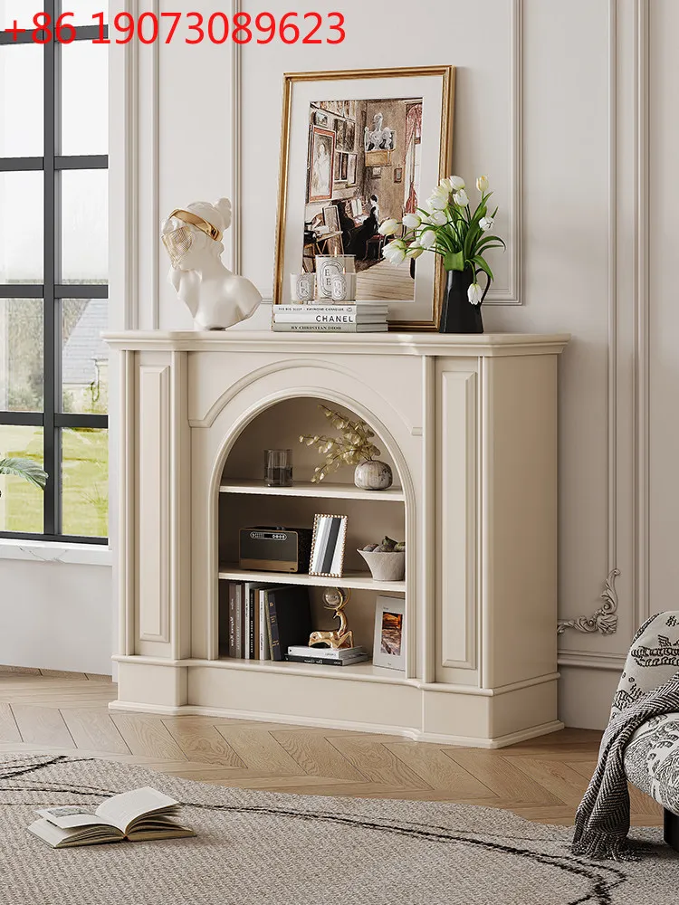 

Французский кремовый тумба-шкаф из массива дерева, белый, для гостиной, декоративный, простой, под камин, тумба-шкафчик