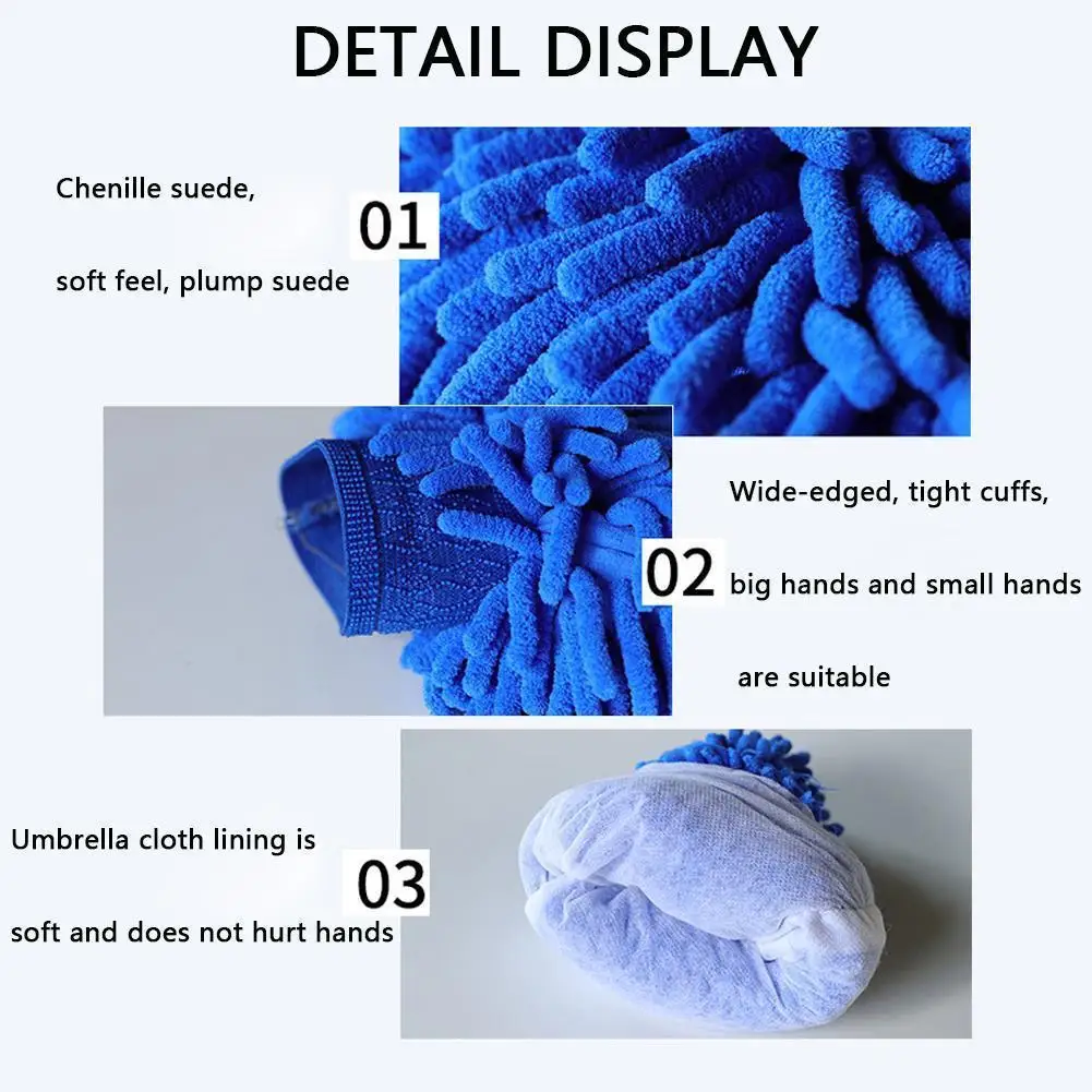 

Car Cleaning Drying Gloves Washing Tool Ultrafine Fiber Window Wash Microfiber Chenille Glove Car Cleaning Home Accessories K5Z5