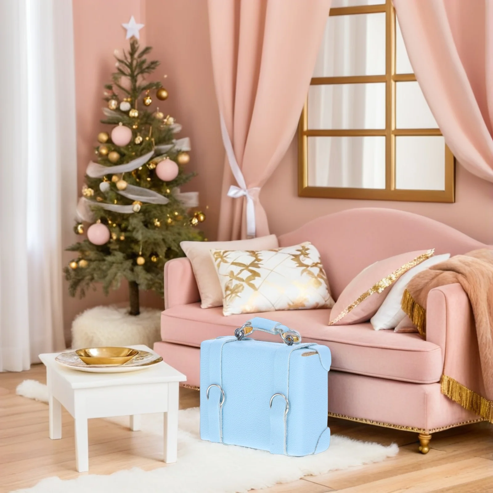 미니 여행가방 귀여운 미니어처 여행용 케이스 어린이용 빈티지 가방 나무 모조 디자인 역할놀이 선물 인형집