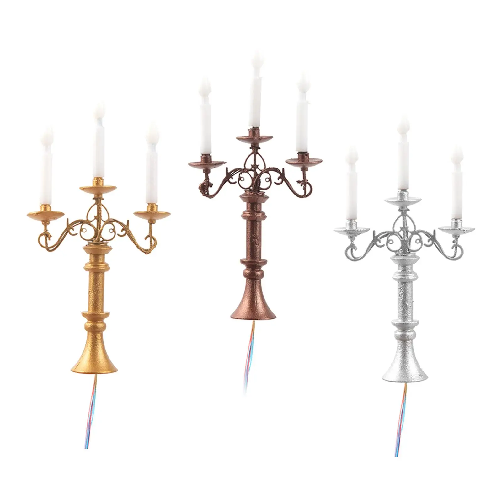 인형의 집 LED 촛불 램프 모델 촛대 램프 모래 테이블 건물 모델