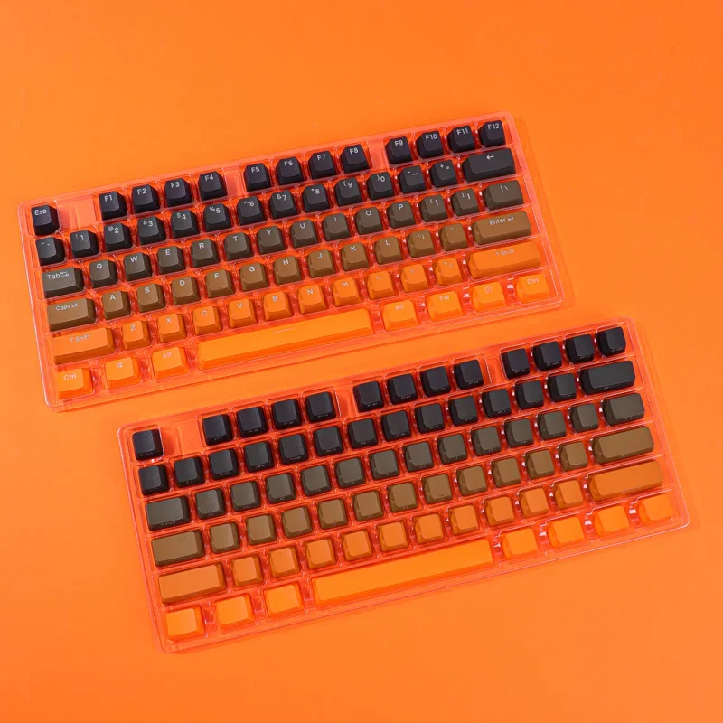 Imagem -03 - Keycaps Gradiente do Sol Pbt Laranja Double Shot Backlight de Impressão do Lado Oem Através do Teclado Mecânico Gk61 Anne Pro 140 Chaves