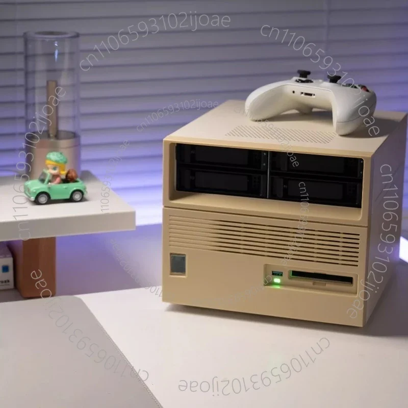 4+2 Bay Retro Hard Drive NAS Enclosure Snail Fly Bull Black Group SFX Power Supply Empty Chassis - No Hardware Included