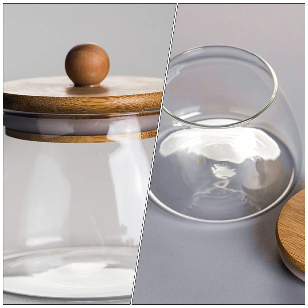 

2pcs Glass Jar Transparent Food Storage Jar Lid For Candy Snack Dried Fruit Household Organizer Sealing Container Party Supply
