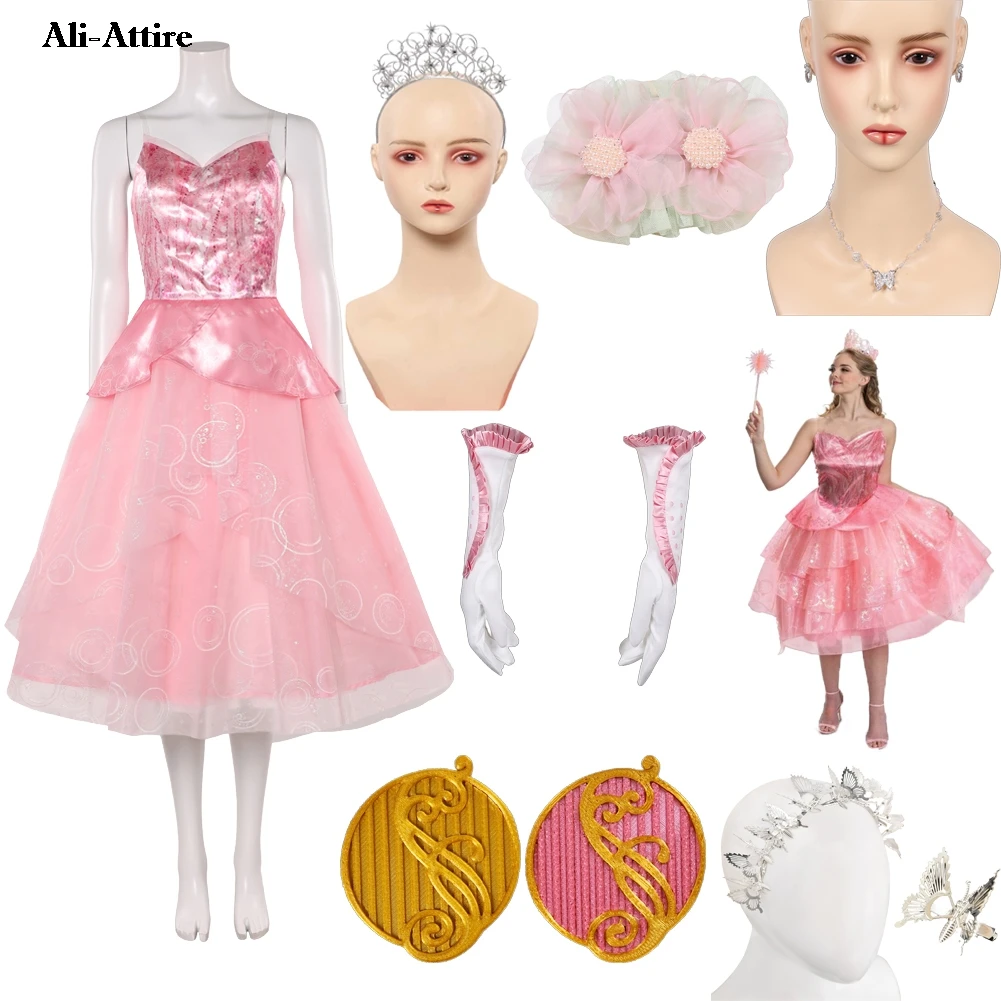 

Вик ​ 2, розовые платья Глинда для косплея, одежда для женщин, вечерние маскировочные костюмы для взрослых, костюм на Хэллоуин, карнавальный костюм для ролевых игр, костюмы