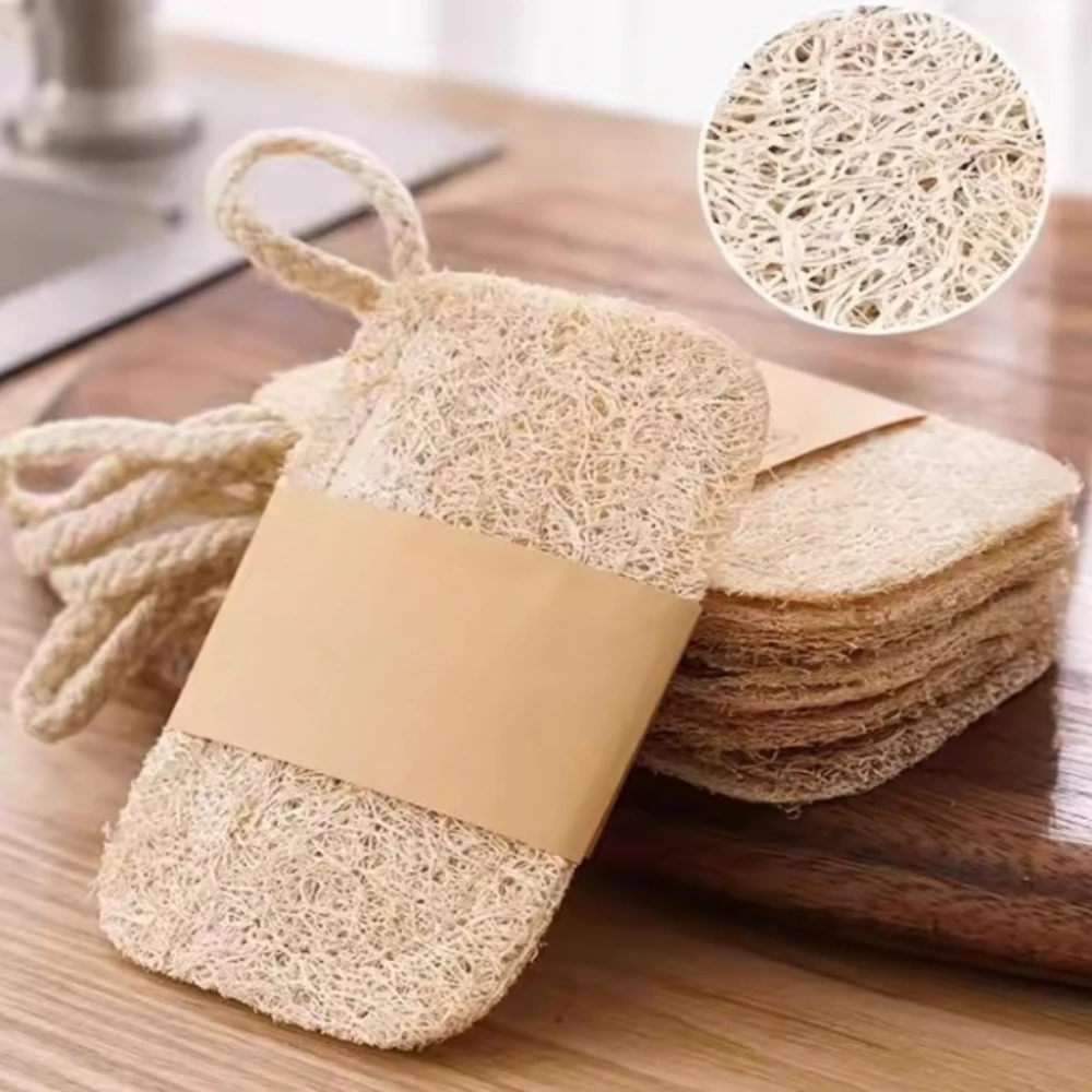 Toalla de cocina Natural Luffa, paño de lavado, esponja, esponja, almohadilla exfoliante, olla para platos, eliminación de manchas de aceite, estropajo, almohadilla de cepillos de limpieza de cocina