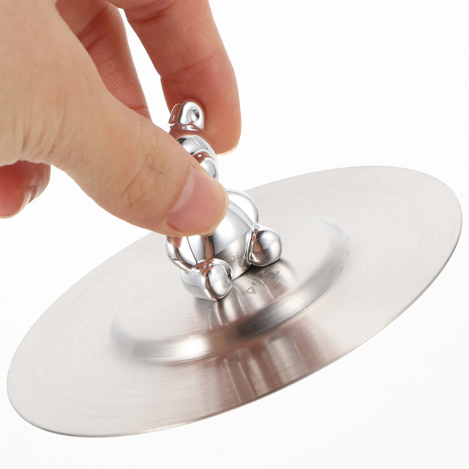 

Stainless Steel Cup Lid Cartoon Bear Shape Leak-Proof Heat-Resistant Metal Cup Cover Dustproof Reusable Mug Cover